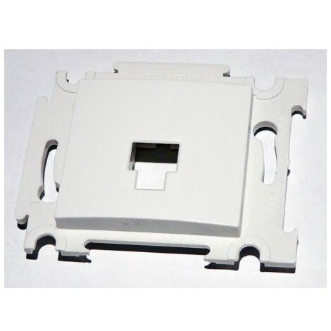 Plastron simple blanc à équiper pour prise RJ45 CAT5E ou CAT6 (noyau non incl) fixation griffes ALTERNATIVE ELEC AE52011A