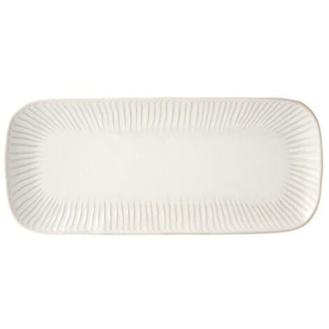 Plat à Cake 36 X 16 Cm Blanc - Gallery - Easy Life