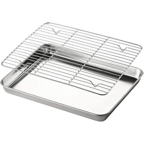 Plat à four carré professionnel en acier inoxydable anti-rouille, lèvres relevées, finition polie, idéal pour cuisson, grillade et événements extérieurs