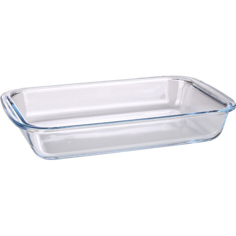 Plat à four rectangulaire en verre, 3 L