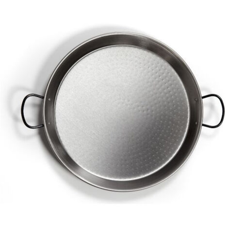 Plat à paëlla profond 40 cm en acier poli - LA VALENCIANA