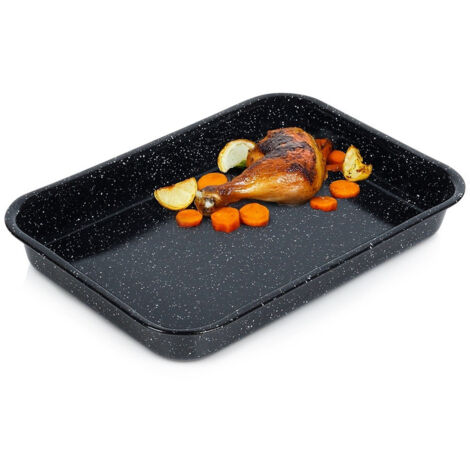Plat à rôtir rectangulaire émaillé 34x24x4,5x4,5 cm