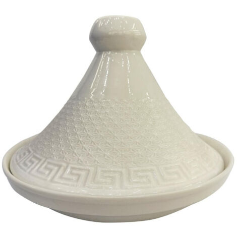 Plat à Tajine en Porcelaine "Clélia" 25cm Blanc