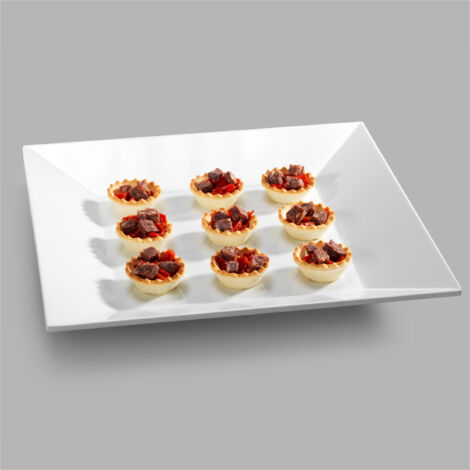 Plat Carré en Mélamine Blanc 30,5 à 40,5 cm - Pujadas