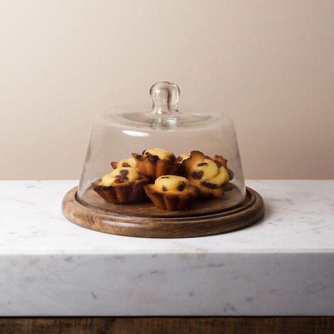 Plat cloche verre manguier 18x25cm