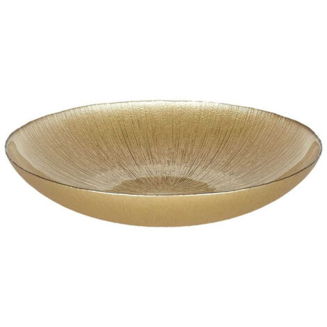 Plat Creux en Verre Doré Ø30cm