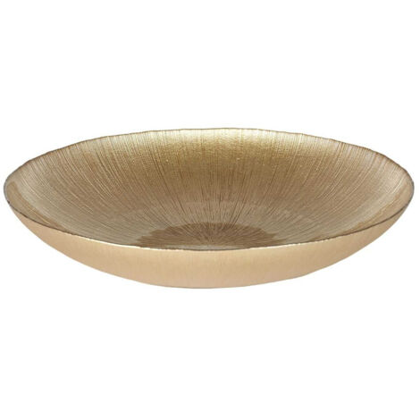 Plat Creux en Verre Doré Ø40cm