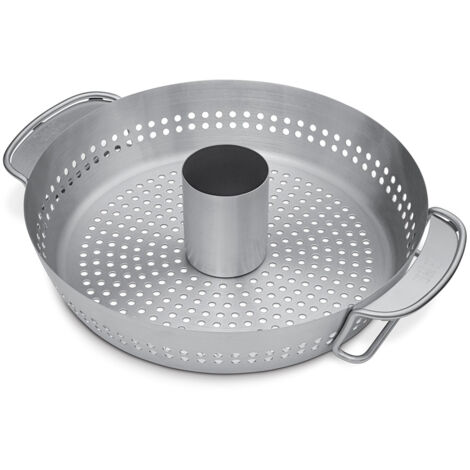 Weber – Plat de cuisson à volaille pour barbecue – Acier inoxydable – Support vertical pour cuisson simultanée – Compatible Gourmet System