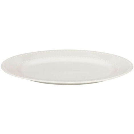 Plat de Présentation en Porcelaine "Perle" 33cm Blanc