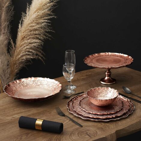 Plat de Présentation - HOME DECO FACTORY - MIRAGE - Verre - Cuivre - D32 cm