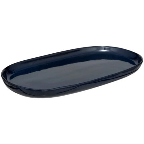 Plat de Présentation "Terre Inconnue" 37cm Bleu