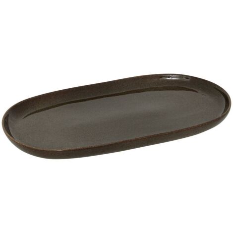 Plat de présentation Terre inconnue marron L31xp17,5xH2,6cm - Atmosphera créateur d'intérieur