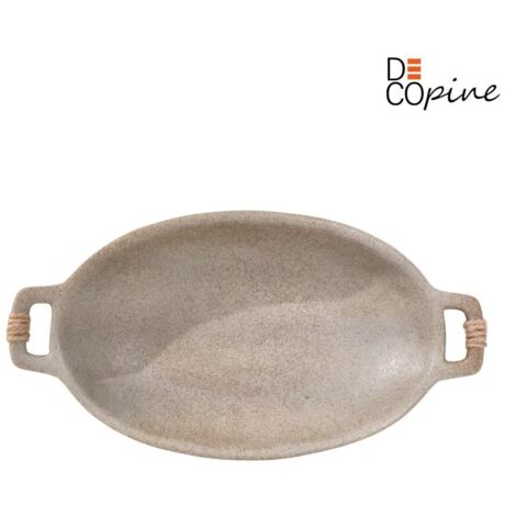 Plat décoratif – DECOPINE – Résine imitation pierre – Style wabi-sabi – Blanc marbré