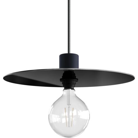 Plat Ellepì oversize en Dibond pour suspensions d’extérieur, diamètre 40 cm - Made in Italy  Noir