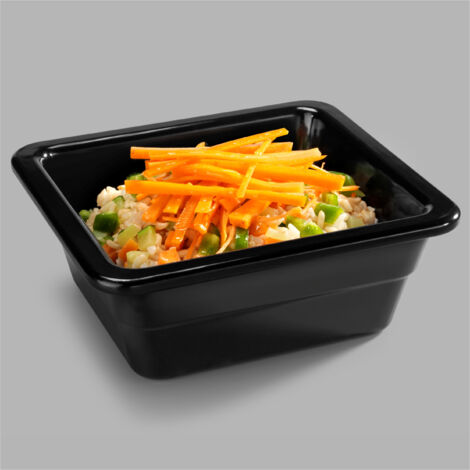 Plat en Mélamine Noir GN 1/6 - H 65 à 100 mm - Pujadas