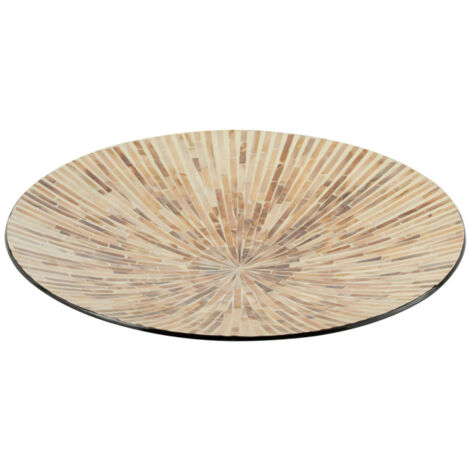 Plat Présentation Mosaïque "Nuye" 45cm Beige