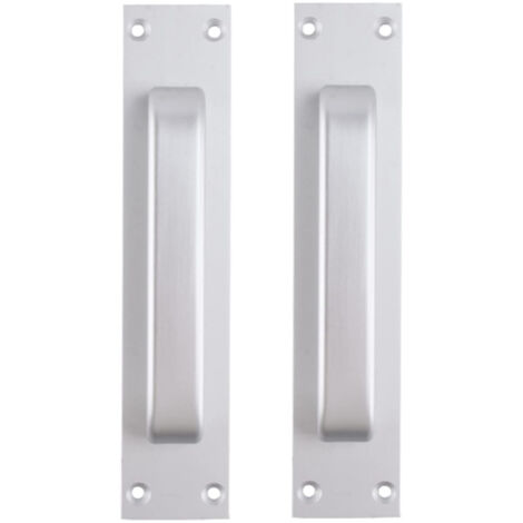 (Plata, dos piezas) Manija de puerta de aluminio para montaje en vidrio Manija de puerta de aluminio Manija de puerta de cocina de vidrio y plástico