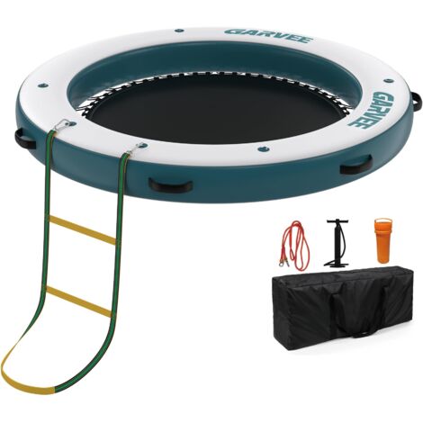 Plataforma flotante redonda 2,4 m – Hamaca central, PVC robusto, antideslizante – 4-6 adultos – Relax, eventos náuticos