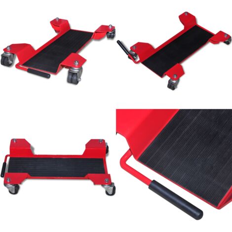 Plataforma rodante dolly para motocicletas roja - Plataforma rodante - Soporte para motocicleta