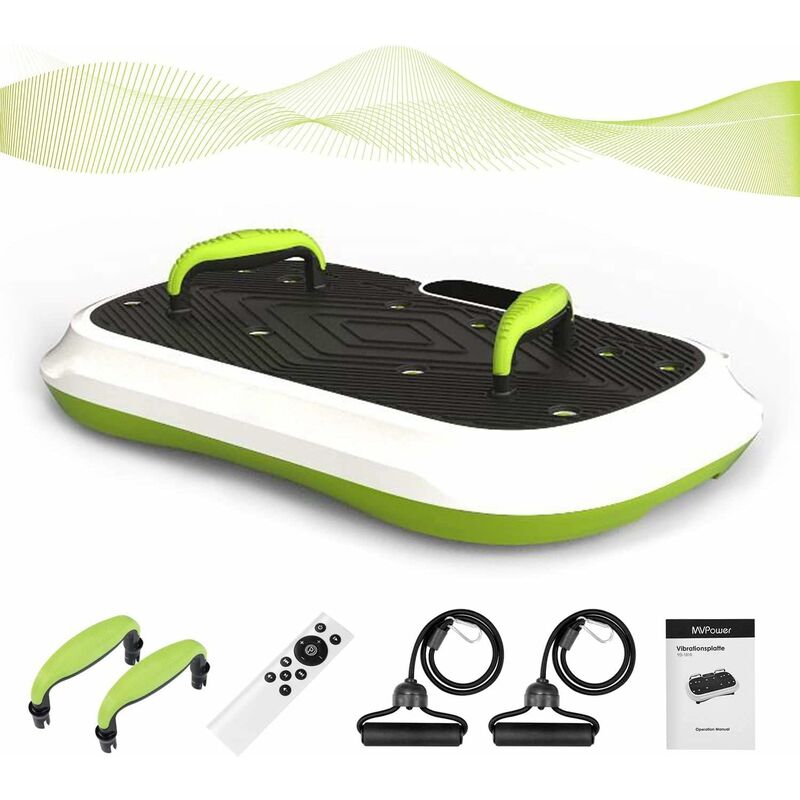 

Plataforma Vibración Ultra Delgado con Motor Silencioso, Pantalla LCD, 3/5 Programas+120 Niveles, con Control Remoto, Bandas de Entrenamiento, Último