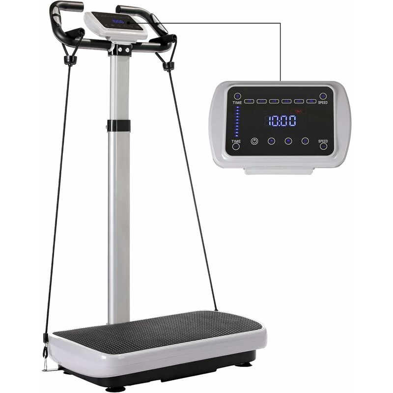 

Plataforma Vibratoria Plana, Plataforma Fitness Ultra Plana, con Reposabrazos Ajustables, Silencioso, 6 Programas de Entrenamiento, Adecuado para