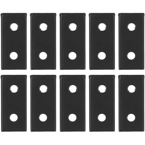 Plate de fixation aluminium - 10 plaques de liaison plates anti-corrosion avec 2 trous pour connexion de tables et meubles 2020