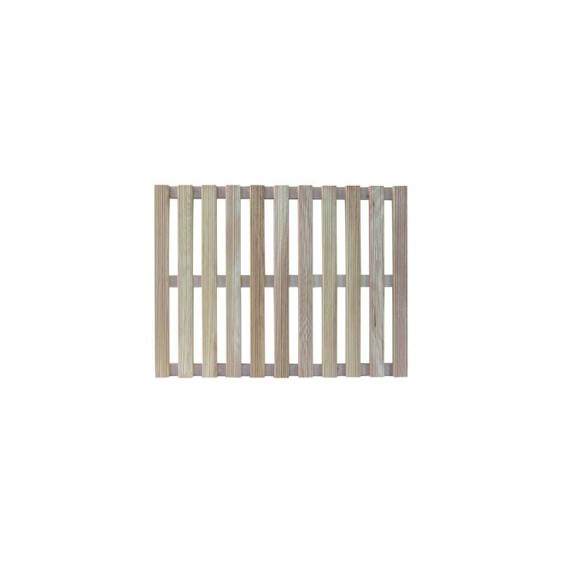 Plateforme pour receveur de douche rectangulaire en bois de pin naturel massif 55 x 68 x 3 cm avec pieds antide'rapants pour jardin exte'rieur