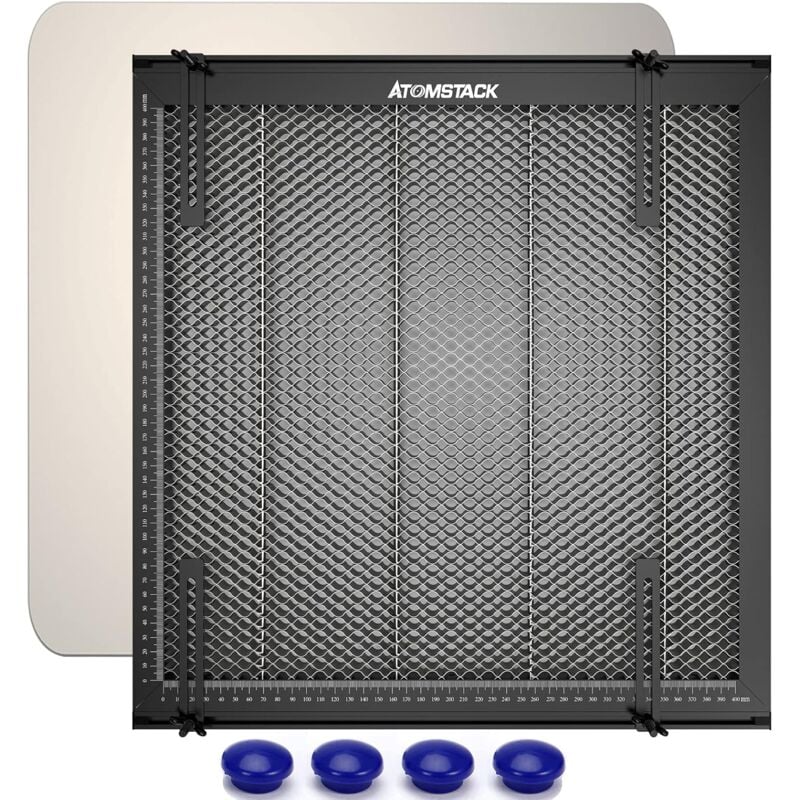 Honeycomb Table de travail pour machine à graver laser, protection de bureau, table en nid d'abeille, protection laser, 400 x 400 x 22 mm, compatible