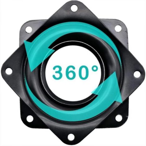 Plate-forme de rotation de plateau tournant monobloc de 4 pouces carré de rotation à 360 degrés avec roulements à billes en acier pour armoire de cuisine comptoir garde-manger (noir)