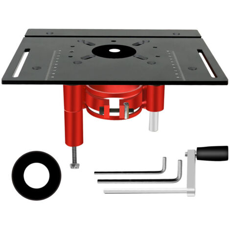Plate-forme élévatrice de routeur, Kit de système de levage manuel, plaque de Base d'insertion de scie de Table, noir
