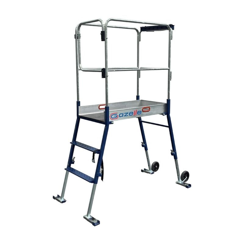 Plate-forme aluminium/acier Gazelle, hauteur plancher de 0,70 m à 1 m hauteur de travail maxi 3 m, 3 marches - DUARIB