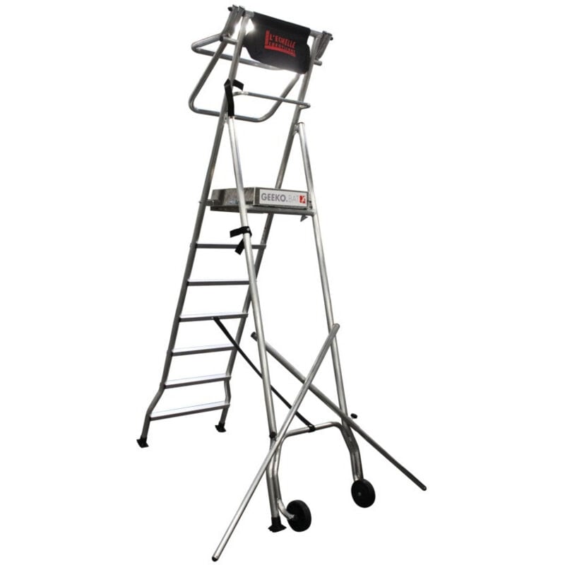 Plateforme roulante pliable escabeau pir 4 marches 2,96 m geeko.bat