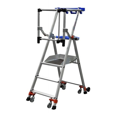 Plate-forme individuelle hauteur de travail fixe Wheelys W3 autostable, hauteur de travail maxi 2,70 m, 3 marches - DUARIB