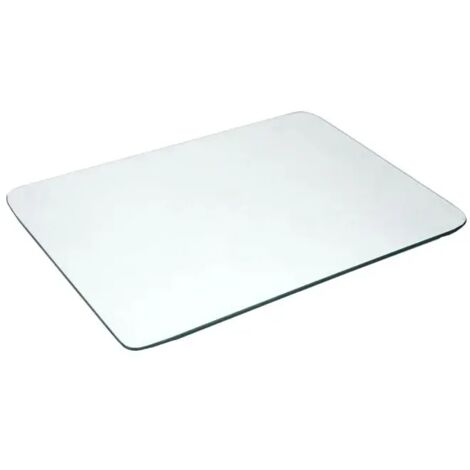 Plateau 100 x 80 cm en verre trempé transparent angles arrondis
