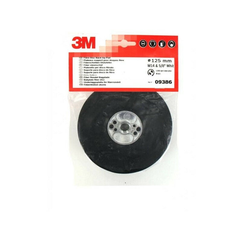 3M - Plateau lisse support pour disques fibre M14 diamètre 125 mm