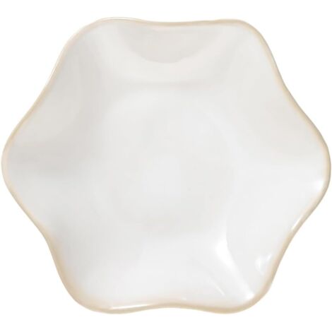 Plateau à Bijoux en Céramique - 1 Pièce - Design Feuille - Rangement Clés et Bagues - Décoration Table de Chevet et Entrée - Blanc
