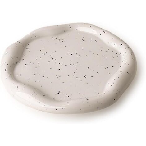 Plateau à Bijoux en Céramique Plateau Bijoux Blanc Réutilisable pour Bijoux Fins Fête des Mères, Noël, Thanksgiving, Cadeau D'anniversaire pour Femmes (Ronde)