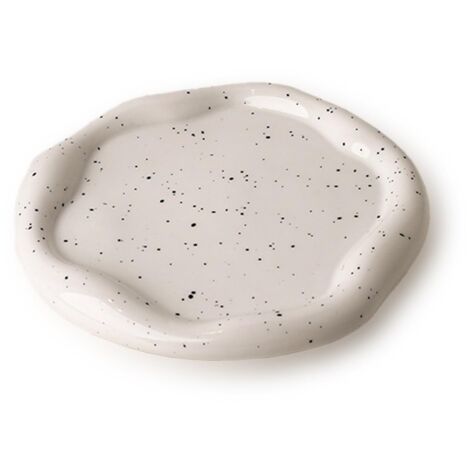 Plateau à Bijoux en Céramique Plateau Bijoux Blanc Réutilisable pour Bijoux Fins Fête des Mères, Noël, Thanksgiving, Cadeau D'anniversaire pour Femmes (Ronde)
