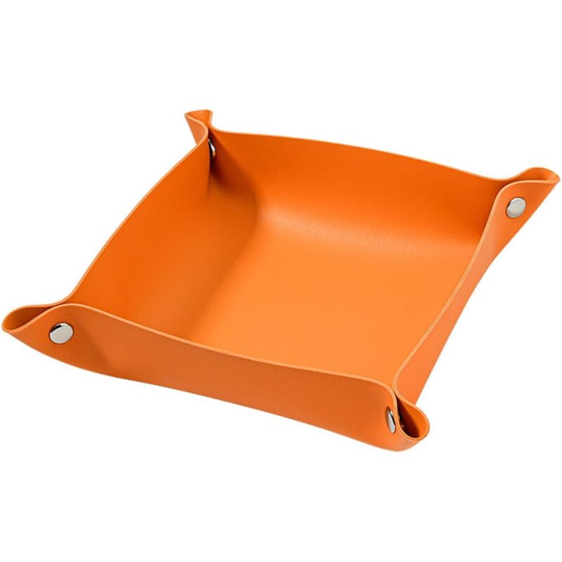 Plateau à clés en cuir, table de chevet, plateau de rangement pour bijoux, boîte de support de bureau en cuir, boîte de dés pour téléphone portable,