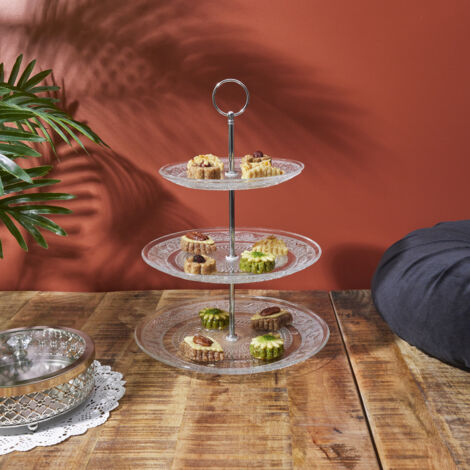Plateau A Gateaux En Verre 3 Etages
