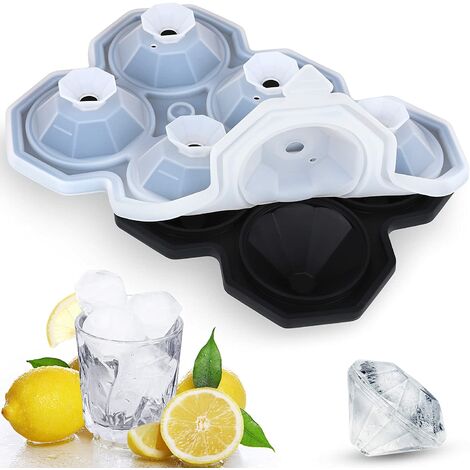 Plateau à Glaçon avec Couvercle Moule à Glaçons en Diamant 6 Grilles bac Glacon Silicone Couvercle Bebe, Petit Pot Bébé