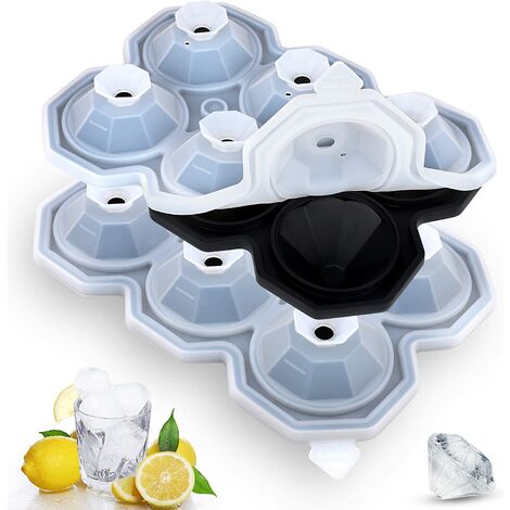Plateau à Glaçon avec Couvercle Paquet de 2, Moule à Glaçons en Diamant 6 Grilles bac Glacon Silicone Couvercle Bebe, Petit Pot Bébé