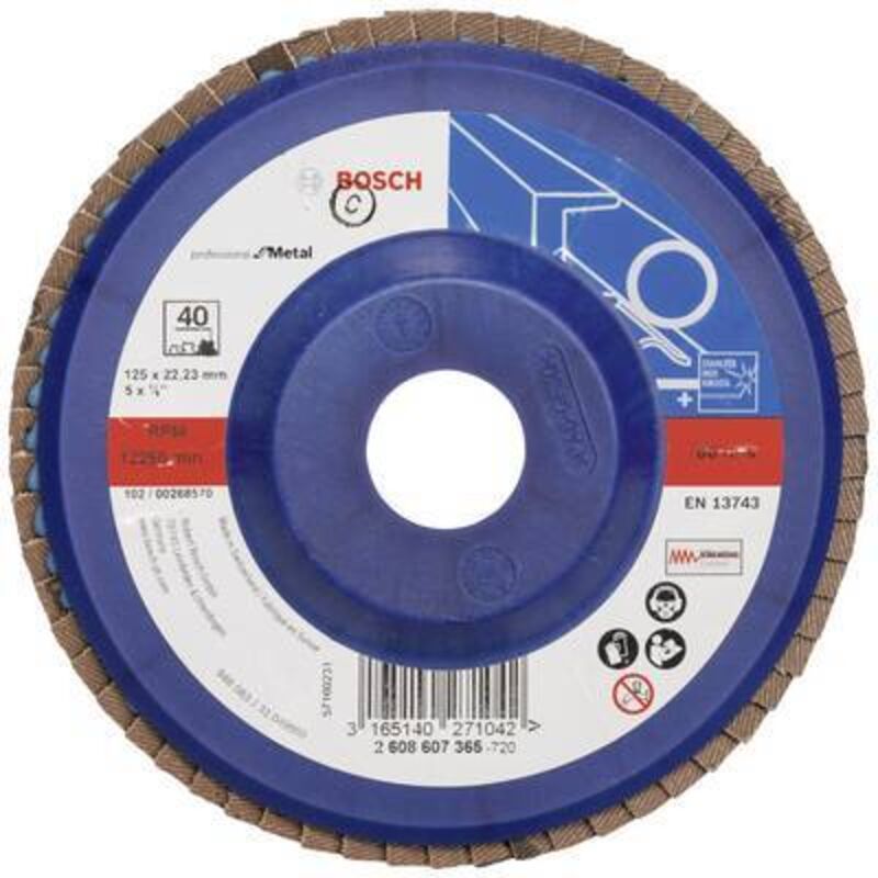 Bosch - Disque à lamelles Expert for Metal 125 22,23 40 plateau droit en plastique - 2608607365