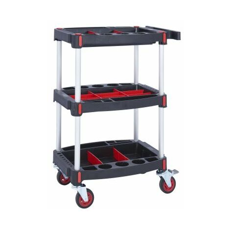 Plateau à outils RS PRO, Aluminium, largeur 550mm, 8kg, longueur 460mm, Hauteur 1310mm ( Prix pour 1 )