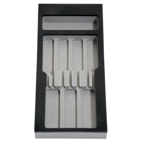 Plateau à outils SAM, Mousse, largeur 180mm, longueur 405mm, Hauteur 40mm ( Prix pour 1 )