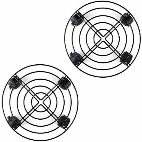 Plateau à roulettes pour Plantes, Metal Plante Fleur Support de Pot Chariot Caddiesur Roues Interieur Exterieur Maison & Jardin Outils (Pack De 2) Noir GrooFoo