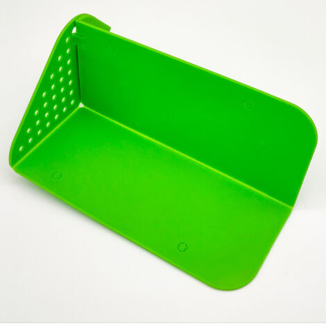 Plateau antibactérien en plastique Planche à découper pliable Tamis intégré Bac d'égouttage Plateau Petite cuisine Planche à découper pliante en plastique pour la cuisine