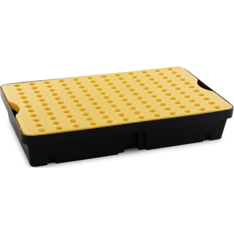 Plateau antidéversement avec grille Rs Pro 60L Stockage industriel ( Prix pour 1 )