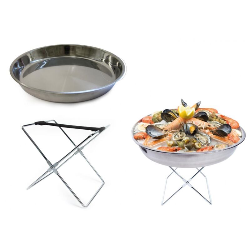 Plateau de présentation fruits et mer incluant pied et couteau à huitres - Livraison gratuite