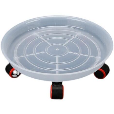 Plateau blanc pour pot de fleurs, diamètre intérieur de 18 cm, base mobile pour pot de fleurs avec roulettes, support pour pot de fleurs.